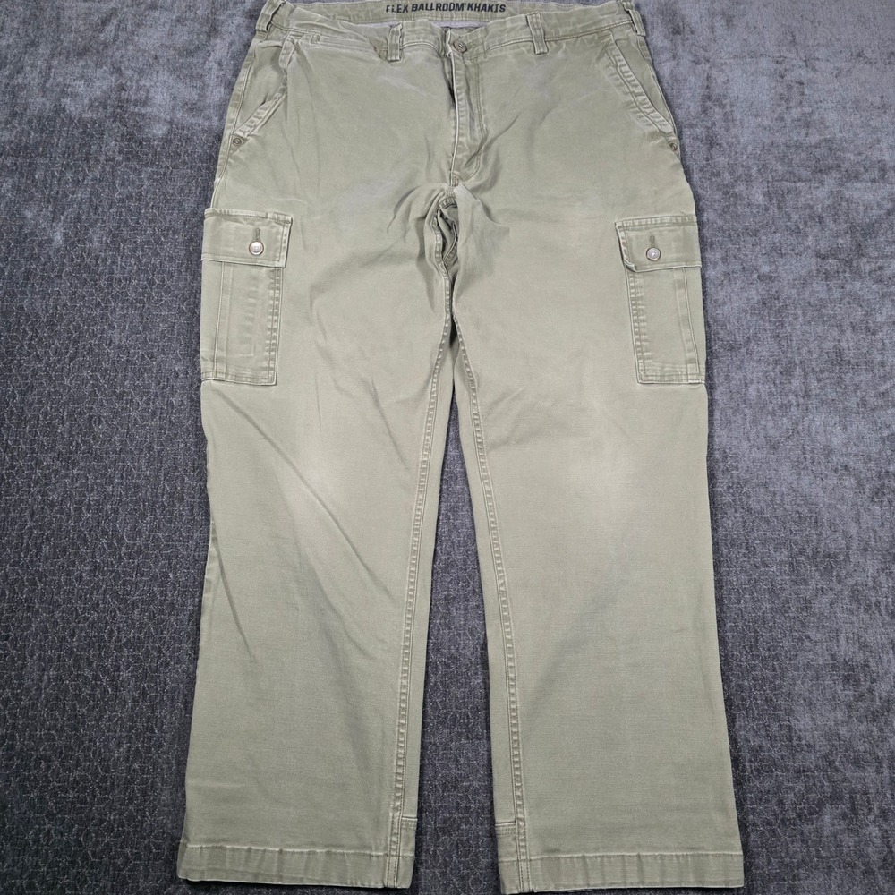 Duluth Trading Co Flex Ballroom Khakis Cargo Pants Mens 38x30 Olive Green Work